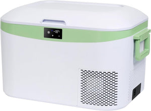Car Fridge Portable 12 Volt Refrigerator 23 Quart (22 Liter) Freezer Compressor Cooler 12V/24V DC 110～240 V AC for Outdoor, Camping, Travel, Home Use - 18℃~+15℃ (Green) - Wigtrends