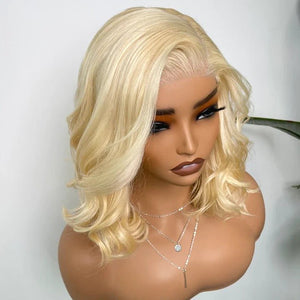 Charming Layered Cut Bob Wigs Blonde Body Wave Human Hair - Wigtrends