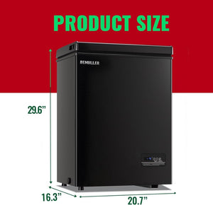 Chest Freezer 5.0Cubic Feet Deep Freezer Freestanding Freezers with 2 Removable Stainless Steel Basket, Mini Freezer Top Open Door Compact Freezer with Electronic Control 41℉ to - 15℉BLACK - Wigtrends
