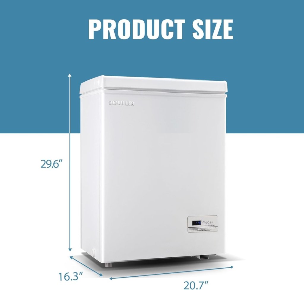 Chest Freezer 5.0Cubic Feet Deep Freezer Freestanding Freezers with 2 Removable Stainless Steel Basket, Mini Freezer Top Open Door Compact Freezer with Electronic Control 41℉ to - 15℉BLACK - Wigtrends