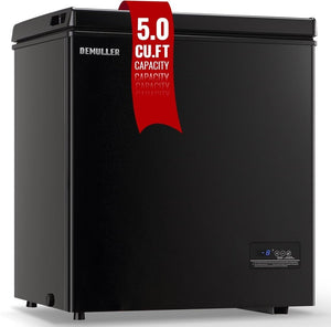 Chest Freezer 5.0Cubic Feet Deep Freezer Freestanding Freezers with 2 Removable Stainless Steel Basket, Mini Freezer Top Open Door Compact Freezer with Electronic Control 41℉ to - 15℉BLACK - Wigtrends