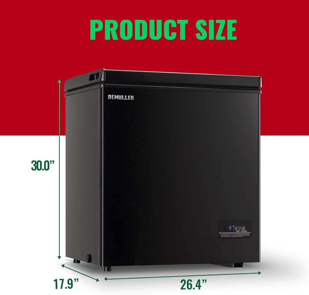 Chest Freezer 5.0Cubic Feet Deep Freezer Freestanding Freezers with 2 Removable Stainless Steel Basket, Mini Freezer Top Open Door Compact Freezer with Electronic Control 41℉ to - 15℉BLACK - Wigtrends