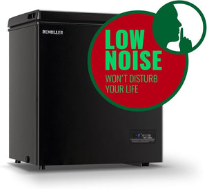 Chest Freezer 5.0Cubic Feet Deep Freezer Freestanding Freezers with 2 Removable Stainless Steel Basket, Mini Freezer Top Open Door Compact Freezer with Electronic Control 41℉ to - 15℉BLACK - Wigtrends