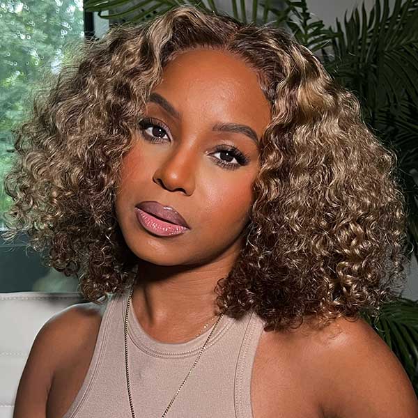 Chic Curly Bob Cut Human Hair Wig - Wigtrends