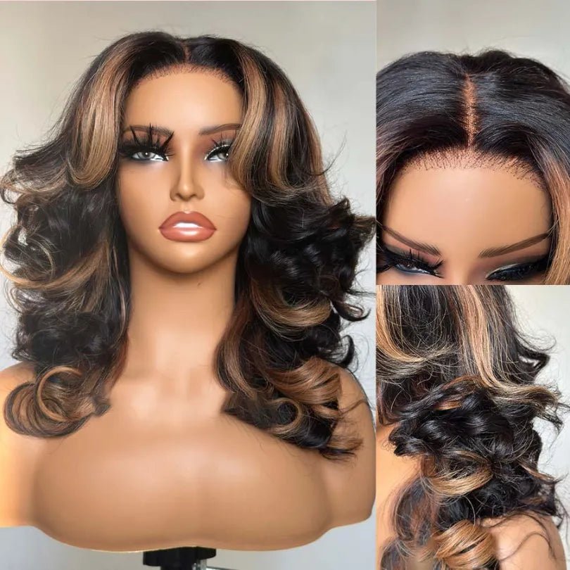 Classical Blonde Highlights Layered Wavy Wigs - Wigtrends