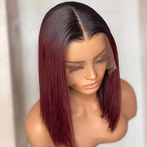 Classical Burgundy Bob Cut Straight Wigs - Wigtrends