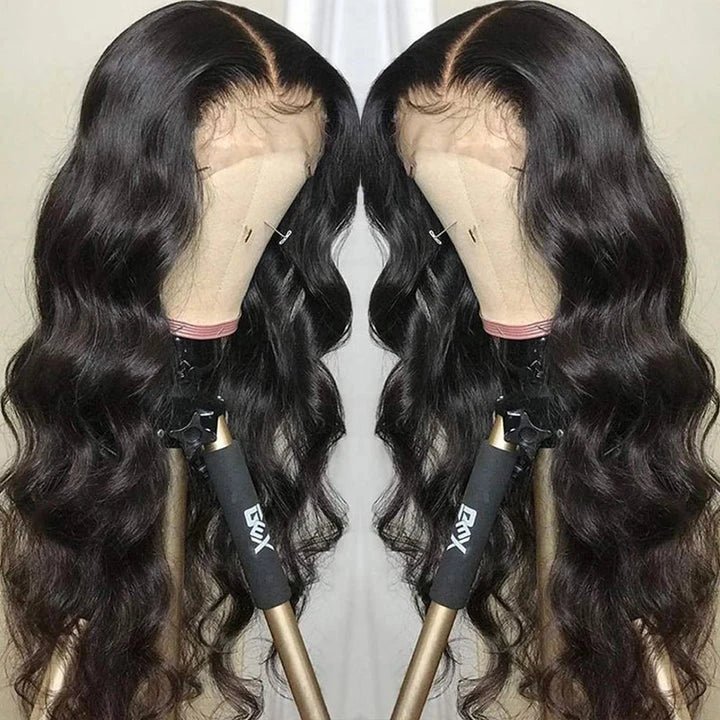 Classical Mid-part Body Wave Human Hair Wig - Wigtrends