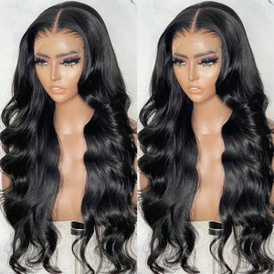 Classical Mid-part Body Wave Human Hair Wig - Wigtrends