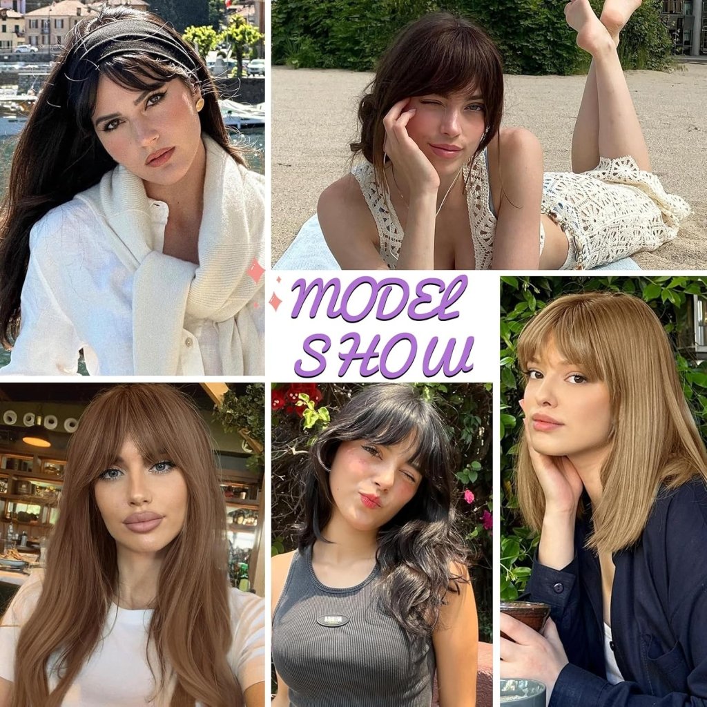 Clip in Bangs 100% Human Hair Toppers 360°3D Hair Pieces Clip On Air Bangs Extensions - Wigtrends