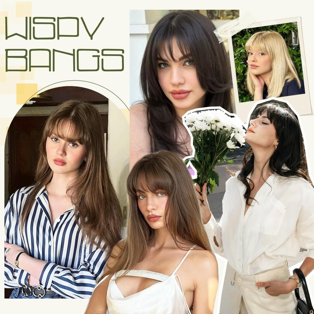 Clip in Bangs 100% Human Hair Toppers 360°3D Hair Pieces Clip On Air Bangs Extensions - Wigtrends