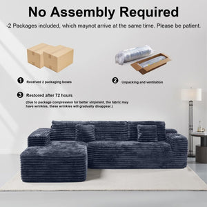 Cloud Sectional Couch with L - Shape Chaise, Modern Modular Sofa with Deep Seat, Built - in Cup Holder & Storage Pocket - Wigtrends