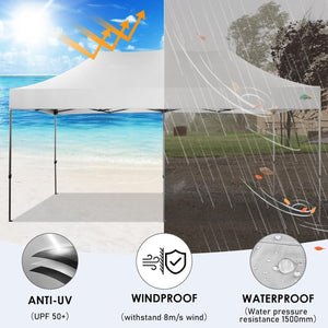 COBIZI 10x20 Heavy Duty Pop up Canopy Tent with 6 sidewalls Easy Up Commercial Outdoor Canopy Wedding Party Tents for Parties All Season Wind & Waterproof Gazebo with Roller Bag,Black(Frame Thickened) - Wigtrends