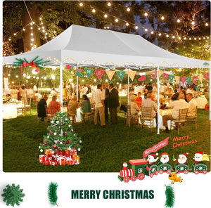 COBIZI 10x20 Heavy Duty Pop up Canopy Tent with 6 sidewalls Easy Up Commercial Outdoor Canopy Wedding Party Tents for Parties All Season Wind & Waterproof Gazebo with Roller Bag,Black(Frame Thickened) - Wigtrends