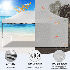 COBIZI 10x20 Heavy Duty Pop up Canopy Tent with 6 sidewalls Easy Up Commercial Outdoor Canopy Wedding Party Tents for Parties All Season Wind & Waterproof Gazebo with Roller Bag,Black(Frame Thickened) - Wigtrends