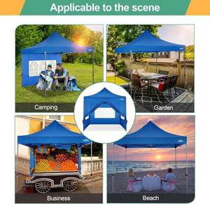 COBIZI 10x20 Heavy Duty Pop up Canopy Tent with 6 sidewalls Easy Up Commercial Outdoor Canopy Wedding Party Tents for Parties All Season Wind & Waterproof Gazebo with Roller Bag,Black(Frame Thickened) - Wigtrends