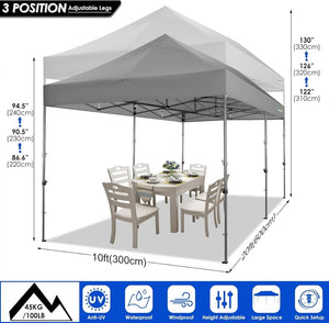 COBIZI 10x20 Heavy Duty Pop up Canopy Tent with 6 sidewalls Easy Up Commercial Outdoor Canopy Wedding Party Tents for Parties All Season Wind & Waterproof Gazebo with Roller Bag,Black(Frame Thickened) - Wigtrends