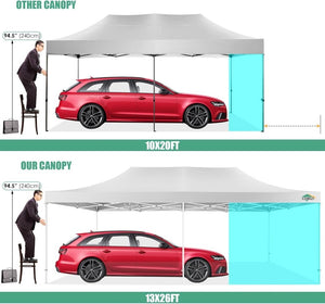 COBIZI 10x20 Heavy Duty Pop up Canopy Tent with 6 sidewalls Easy Up Commercial Outdoor Canopy Wedding Party Tents for Parties All Season Wind & Waterproof Gazebo with Roller Bag,Black(Frame Thickened) - Wigtrends