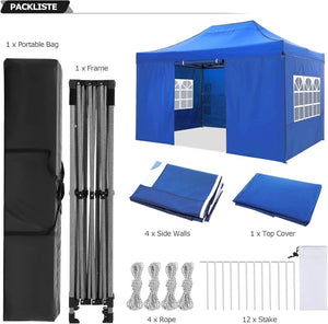 COBIZI 10x20 Heavy Duty Pop up Canopy Tent with 6 sidewalls Easy Up Commercial Outdoor Canopy Wedding Party Tents for Parties All Season Wind & Waterproof Gazebo with Roller Bag,Black(Frame Thickened) - Wigtrends