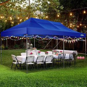 COBIZI 10x20 Heavy Duty Pop up Canopy Tent with 6 sidewalls Easy Up Commercial Outdoor Canopy Wedding Party Tents for Parties All Season Wind & Waterproof Gazebo with Roller Bag,Black(Frame Thickened) - Wigtrends