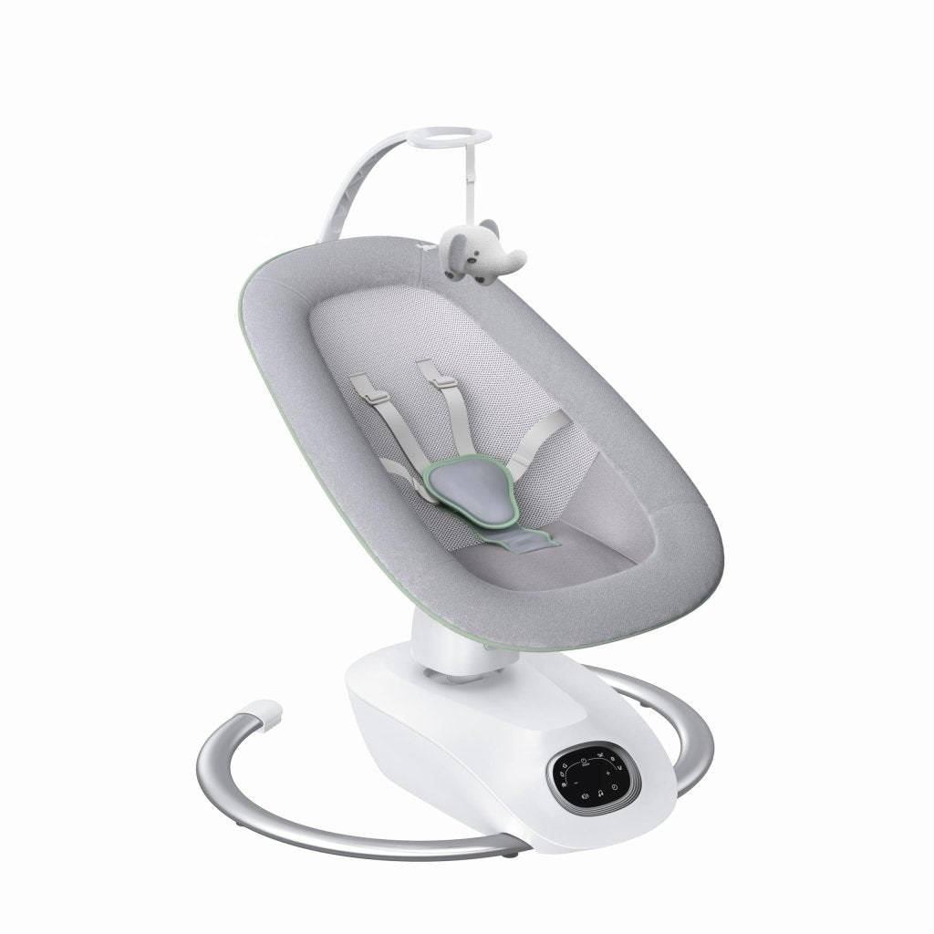 CocoSway 3D Baby Swing, Electric Swing for Infants, 6 Motions & 4 Speeds, Remote Control, 8 Lullabies, Comfort for Babies Up to 20 lbs, Cobblestone - Wigtrends