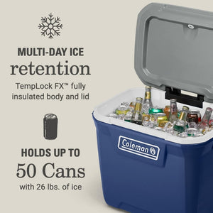 Coleman Classic Series Insulated Portable Wheeled Cooler, Leak - Resistant Outdoor Hard Cooler Keeps Ice up to 5 Days, 100 - Quart - Wigtrends