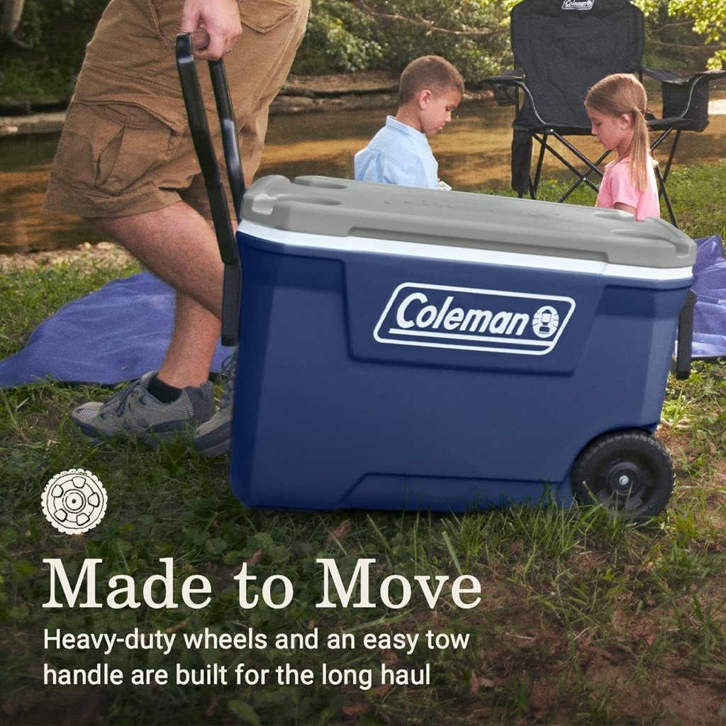Coleman Classic Series Insulated Portable Wheeled Cooler, Leak - Resistant Outdoor Hard Cooler Keeps Ice up to 5 Days, 100 - Quart - Wigtrends