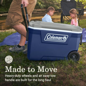 Coleman Classic Series Insulated Portable Wheeled Cooler, Leak - Resistant Outdoor Hard Cooler Keeps Ice up to 5 Days, 100 - Quart - Wigtrends