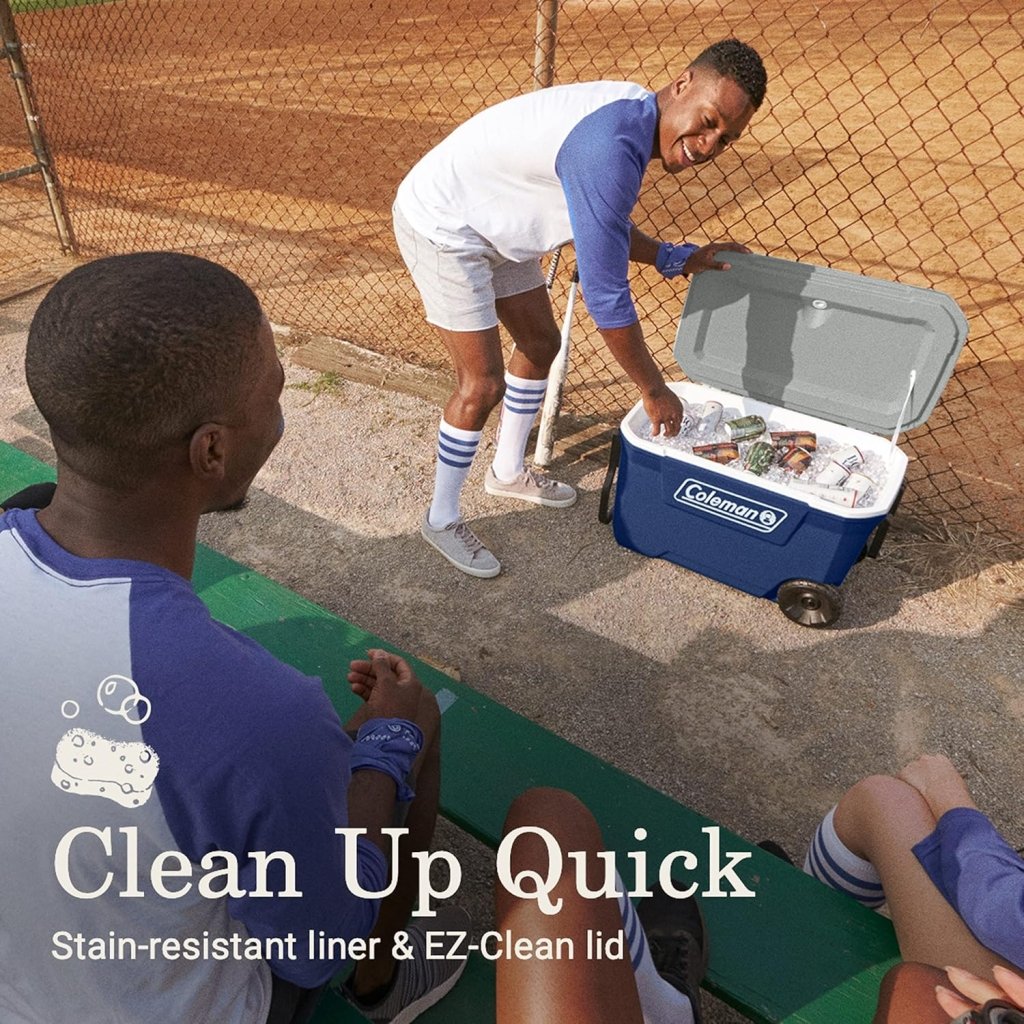 Coleman Classic Series Insulated Portable Wheeled Cooler, Leak - Resistant Outdoor Hard Cooler Keeps Ice up to 5 Days, 100 - Quart - Wigtrends