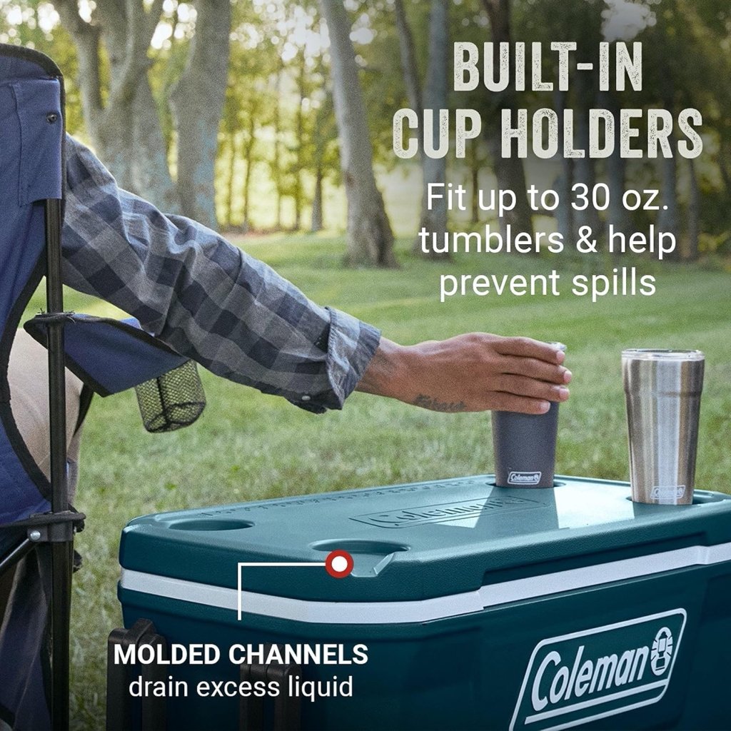 Coleman Classic Series Insulated Portable Wheeled Cooler, Leak - Resistant Outdoor Hard Cooler Keeps Ice up to 5 Days, 100 - Quart - Wigtrends