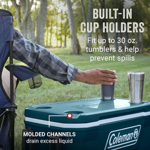Coleman Classic Series Insulated Portable Wheeled Cooler, Leak - Resistant Outdoor Hard Cooler Keeps Ice up to 5 Days, 100 - Quart - Wigtrends