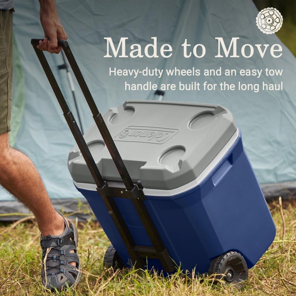 Coleman Classic Series Insulated Portable Wheeled Cooler, Leak - Resistant Outdoor Hard Cooler Keeps Ice up to 5 Days, 100 - Quart - Wigtrends