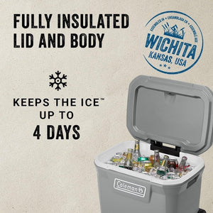 Coleman Classic Series Insulated Portable Wheeled Cooler, Leak - Resistant Outdoor Hard Cooler Keeps Ice up to 5 Days, 100 - Quart - Wigtrends