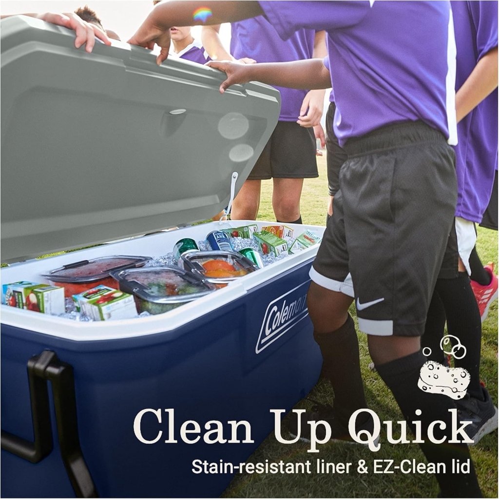 Coleman Classic Series Insulated Portable Wheeled Cooler, Leak - Resistant Outdoor Hard Cooler Keeps Ice up to 5 Days, 100 - Quart - Wigtrends