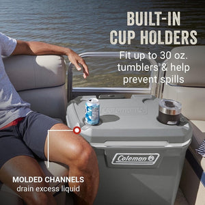 Coleman Classic Series Insulated Portable Wheeled Cooler, Leak - Resistant Outdoor Hard Cooler Keeps Ice up to 5 Days, 100 - Quart - Wigtrends