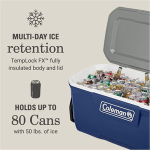 Coleman Classic Series Insulated Portable Wheeled Cooler, Leak - Resistant Outdoor Hard Cooler Keeps Ice up to 5 Days, 100 - Quart - Wigtrends