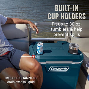 Coleman Classic Series Insulated Portable Wheeled Cooler, Leak - Resistant Outdoor Hard Cooler Keeps Ice up to 5 Days, 100 - Quart - Wigtrends