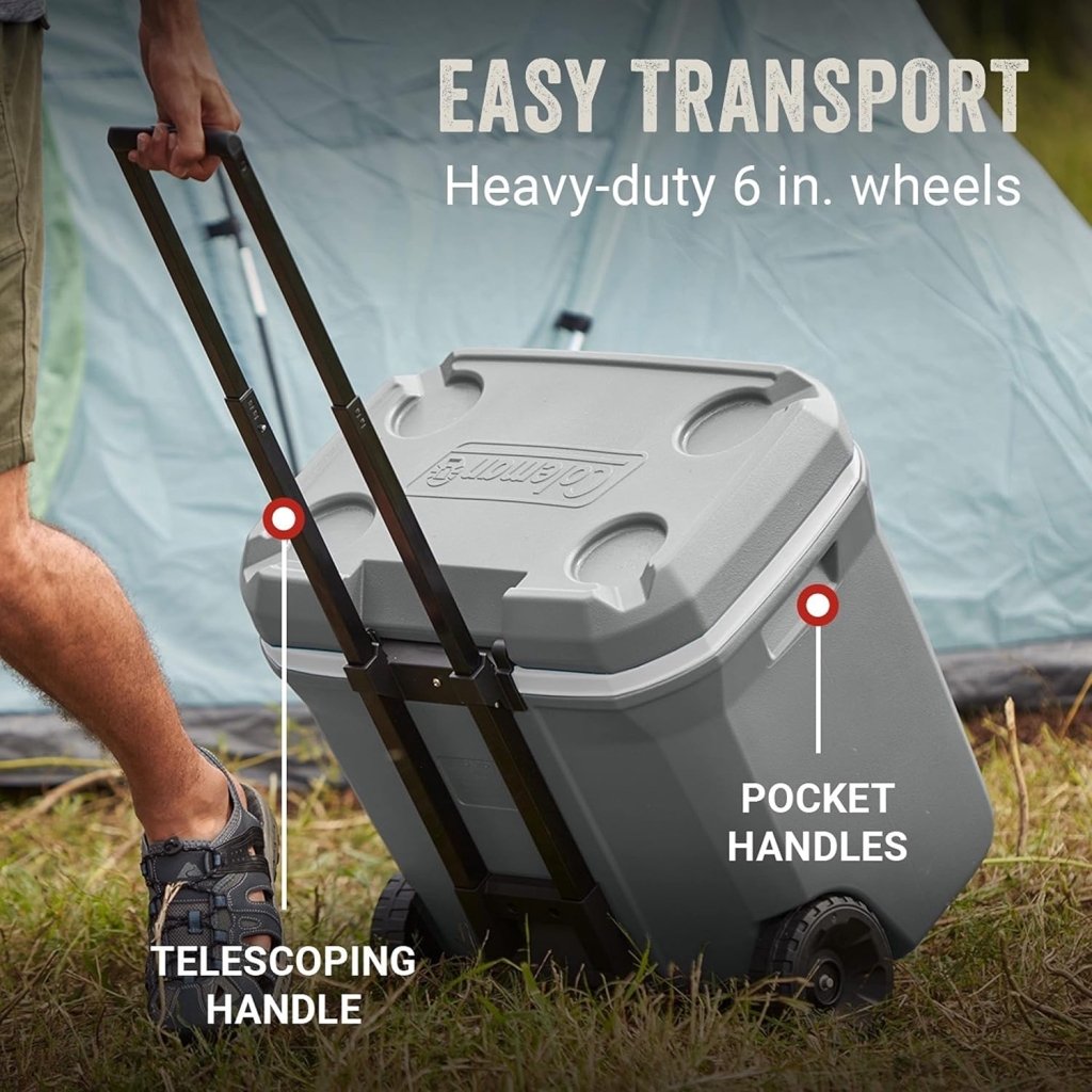 Coleman Classic Series Insulated Portable Wheeled Cooler, Leak - Resistant Outdoor Hard Cooler Keeps Ice up to 5 Days, 100 - Quart - Wigtrends