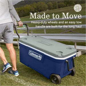 Coleman Classic Series Insulated Portable Wheeled Cooler, Leak - Resistant Outdoor Hard Cooler Keeps Ice up to 5 Days, 100 - Quart - Wigtrends