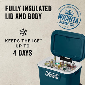 Coleman Classic Series Insulated Portable Wheeled Cooler, Leak - Resistant Outdoor Hard Cooler Keeps Ice up to 5 Days, 100 - Quart - Wigtrends