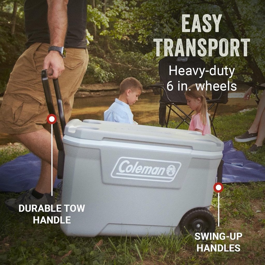 Coleman Classic Series Insulated Portable Wheeled Cooler, Leak - Resistant Outdoor Hard Cooler Keeps Ice up to 5 Days, 100 - Quart - Wigtrends