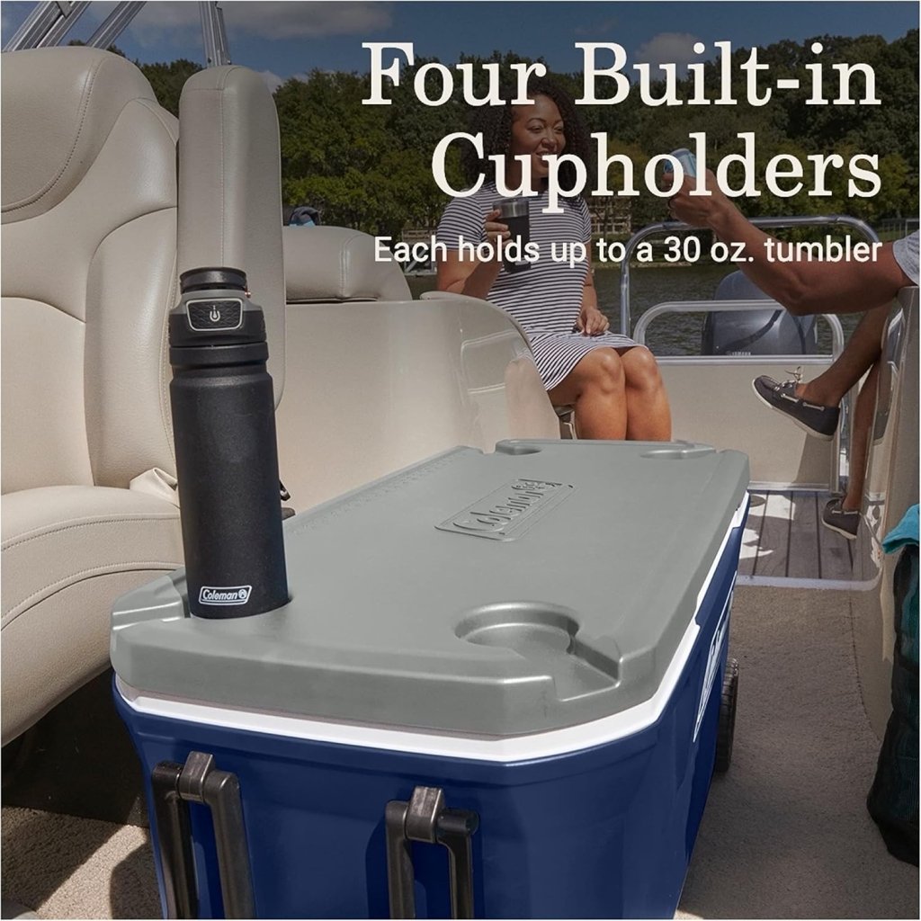 Coleman Classic Series Insulated Portable Wheeled Cooler, Leak - Resistant Outdoor Hard Cooler Keeps Ice up to 5 Days, 100 - Quart - Wigtrends