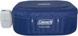 Coleman SaluSpa Atlantis AirJet 4 to 6 Person Inflatable Hot Tub Square Portable Outdoor Spa with 140 Soothing Jets with Cover, Blue - Wigtrends