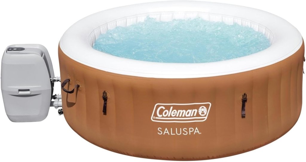 Coleman SaluSpa Miami AirJet 2 to 4 Person Round Inflatable Hot Tub Portable Outdoor Spa with 120 Soothing AirJets and Insulated Cover, Black - Wigtrends