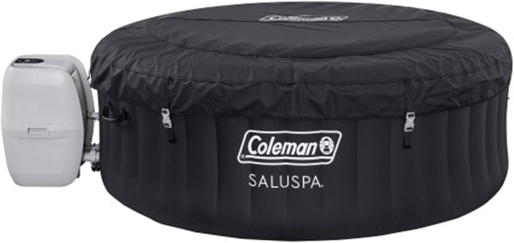 Coleman SaluSpa Miami AirJet 2 to 4 Person Round Inflatable Hot Tub Portable Outdoor Spa with 120 Soothing AirJets and Insulated Cover, Black - Wigtrends