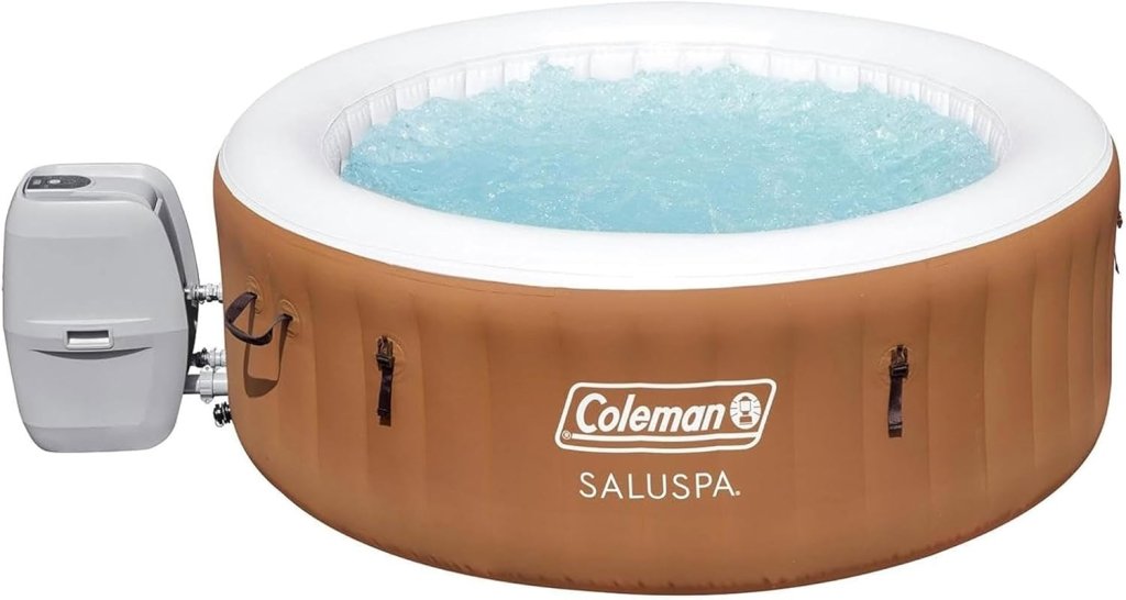 Coleman SaluSpa Miami AirJet 2 to 4 Person Round Inflatable Hot Tub Portable Outdoor Spa with 120 Soothing AirJets and Insulated Cover, Black - Wigtrends
