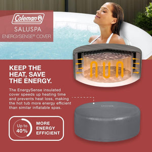 Coleman SaluSpa Miami AirJet 2 to 4 Person Round Inflatable Hot Tub Portable Outdoor Spa with 120 Soothing AirJets and Insulated Cover, Black - Wigtrends