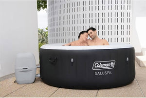 Coleman SaluSpa Miami AirJet 2 to 4 Person Round Inflatable Hot Tub Portable Outdoor Spa with 120 Soothing AirJets and Insulated Cover, Black - Wigtrends