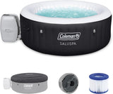 Coleman SaluSpa Miami AirJet 2 to 4 Person Round Inflatable Hot Tub Portable Outdoor Spa with 120 Soothing AirJets and Insulated Cover, Black - Wigtrends