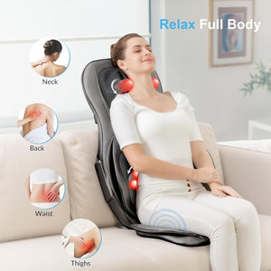 COMFIER Massager Chair with Heat Shiatsu Neck Back Massager Portable with Compress & Rolling Massage Chair Pad for Full Back Neck & Shoulders Full Body Pain - Wigtrends