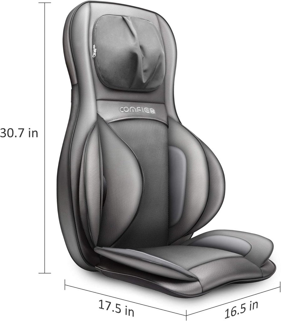 COMFIER Massager Chair with Heat Shiatsu Neck Back Massager Portable with Compress & Rolling Massage Chair Pad for Full Back Neck & Shoulders Full Body Pain - Wigtrends